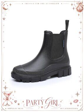 Waterproof Chelsea Rain Boots Non-Slip Ankle Booties Garden Outdoor